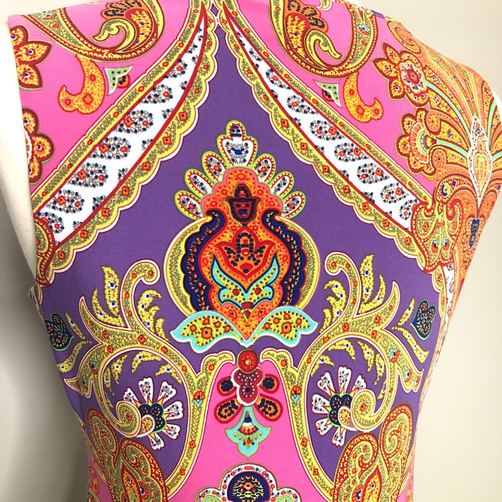 Lauren Ralph Lauren colorful paisley dress, small petite - Picture 5 of 6
